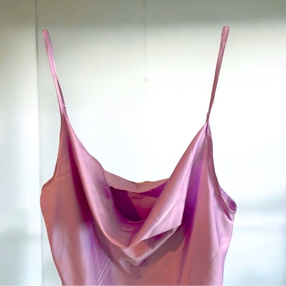 Women's Camisole Lilac, Pink Satin Blouse Cowl Neck. Size: XXL, NWOT. - Picture 2 of 6